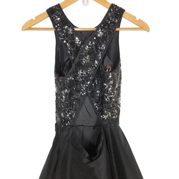 Monique Lhuillier Jadore Dress Sequin Open Criss Cross Back Maxi Gown 2 - Picture 8 of 11